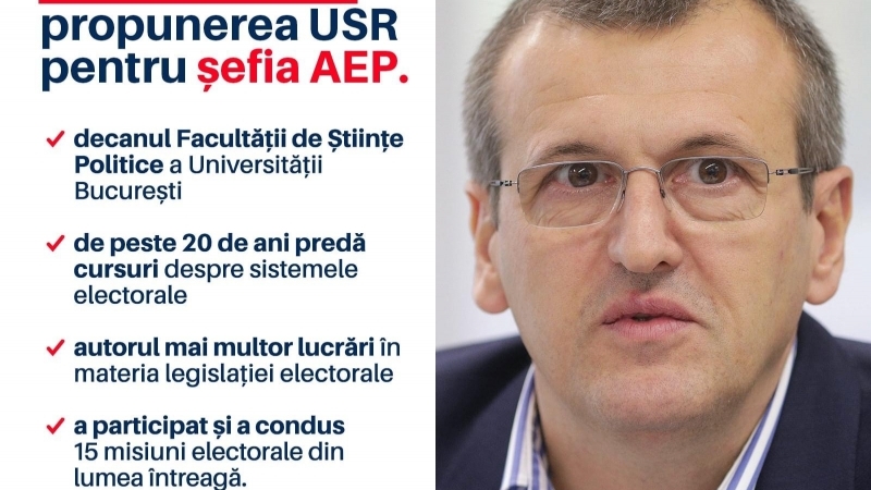 USR îl propune pe Cristian Preda, decan al Facultății de Științe Politice a Universității București, pentru funcția de președinte al Autorității Electorale Permanente (AEP)