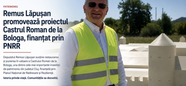 Deputatul Remus Lăpușan susține valorificarea Castrului Roman de la Bologa, una dintre investițiile de patrimoniu finanțate prin PNRR